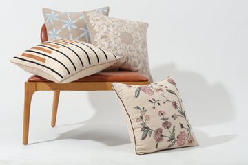 Natural Cashmere Embroidered Pillow