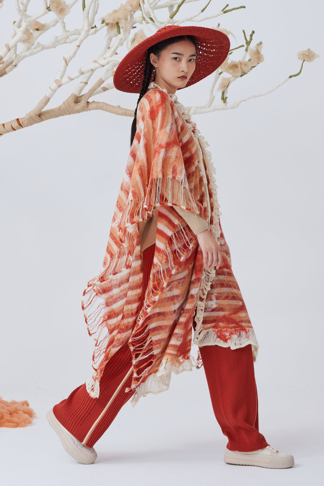 Handcrafted cashmere felt shawl