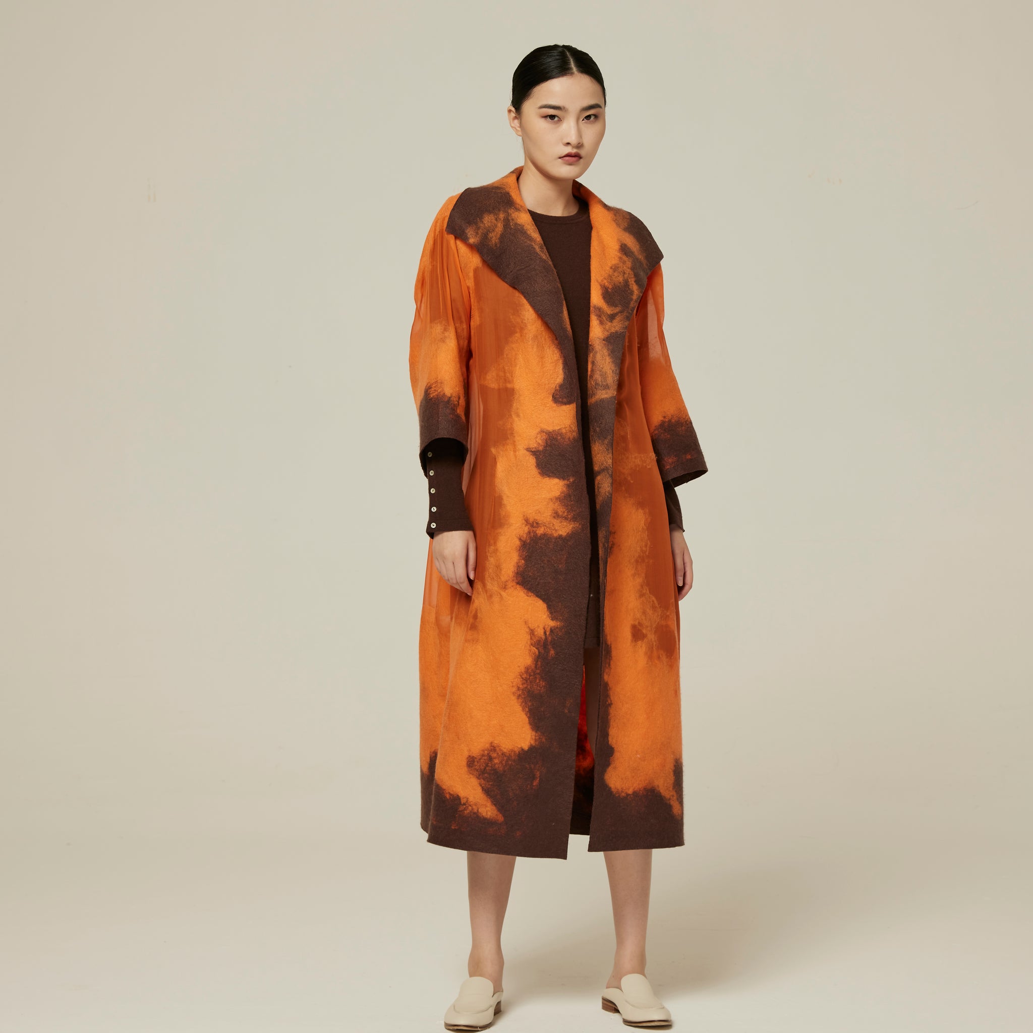 Women's handcrafted felt cashmere coat